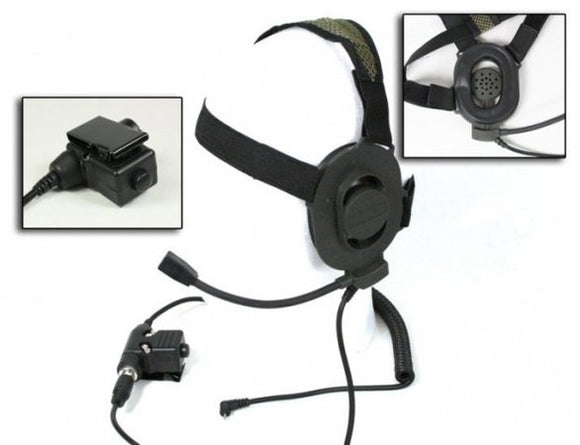 Bravo - Headset Style # 1 with PTT for 1-Pin Motorola /FRS/GMRS