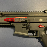 MAXX  - CNC Alu Barrel Screw Support (Style B) for VFC SCAR-L/H AEGs in Red Color - MX-BSS007SBR