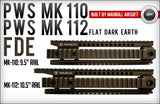 Madbull- PWS Licensed MK110 RAS Unit 10" Rail for M4/M16 AEG- FDE