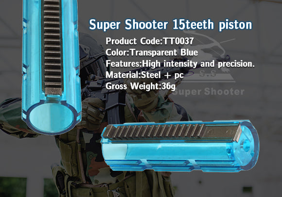 Super Shooter - 15 Steel Teeth Piston (Clear Blue) - TT0037