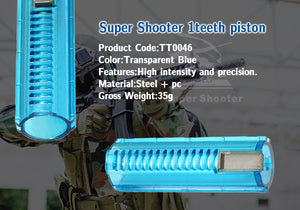 Super Shooter - Full Teeth (1 Steel) Piston (Clear Blue) - TT0046