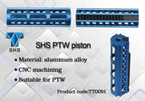 SHS - 15 Steel Teeth Aluminum Piston (Blue) for PTW/CTW AEG - TT0091